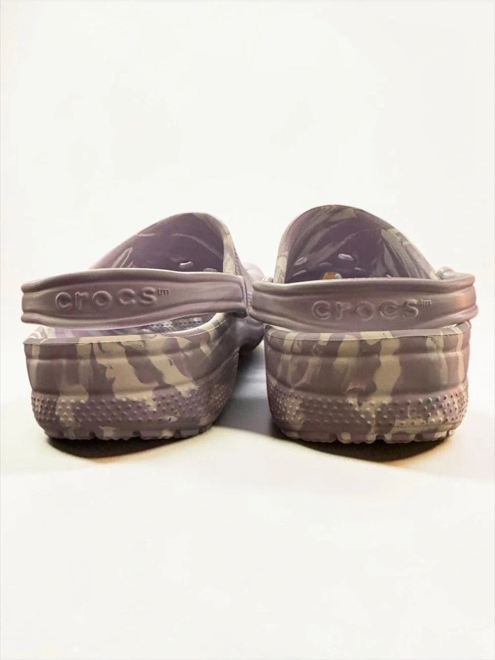Crocs Marbled Tie Dye Swirl Slip On Lavender Clogs 11